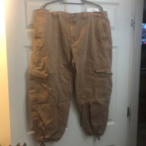 Old navy tan cargo pants.  Size 2X